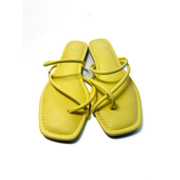 Dolce Vita Square Toe Yellow Vegan Leather Sandals Women Size 10 - Picture 1 of 7